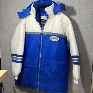 Billion Bay Men’s Coat Hiking Gear  Blue/White XXL with Hood